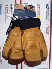 HESTRA Alpine Pro Freeride CZone 3-Finger Mittens Cork Brown Unisex 9 LARGE NWT