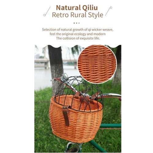 Wicker bike basket - basket, for