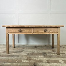 Antique Mid 19th C. Pine Kitchen Prep Table with Drop Leaf, Farmhouse Table