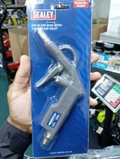 Sealey Air Blow Gun With Short Type Nozzle & 1/4" BSP Air Inlet Grey SA334