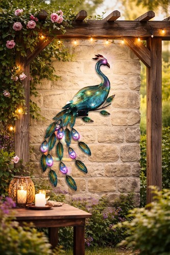 Led solar powered peacock - solar,