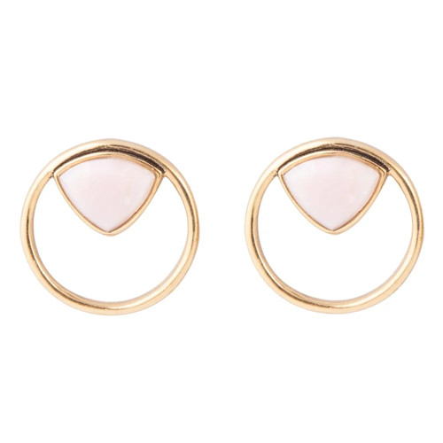 Circle pink opal and golden - opal,