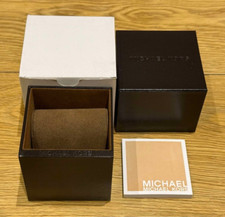 Genuine Original Michael Kors Brown Watch Presentation Box Case + Booklet