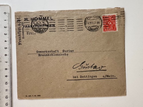 Letter 1922 hommel - 1922, fa.