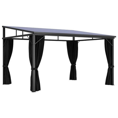 Gazebo with curtain anthracite - gazebo,