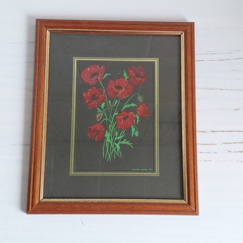 Vintage poppy painting - vintage,