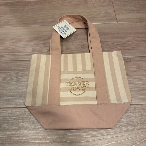 Trader joe mini tote beige - trader,