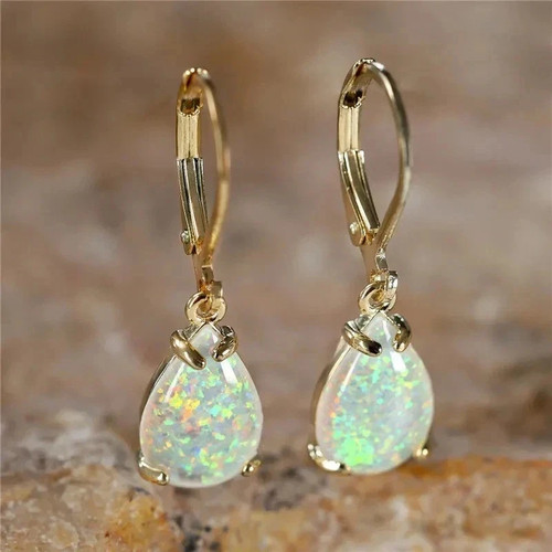 9ct gold opal white fire - opal,