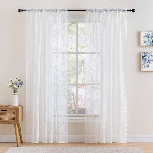 Embroidered lace sheer curtain - lace,