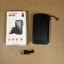 Fast Charging 20000 mAh Solar Power Bank with Dual USB Ports & Flashlights