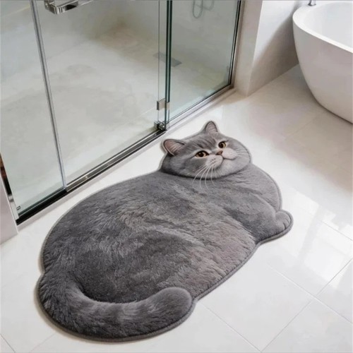 Cute cat shaped diatomite - cat, bath