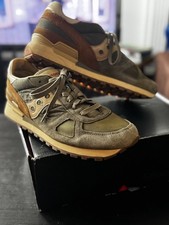 Rare Saucony Shadow Orginal Boxed Trainers Olive Green UK10 S70593-3