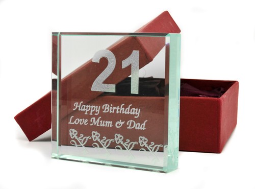 Personalised jade glass block - jade,