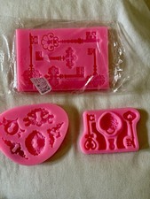 Keys & Locks Silicone Moulds Set Of 3 For Resin Clay, In Packaging
