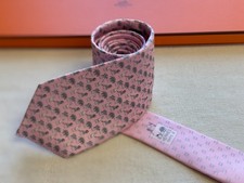 Hermes Pink Animal Pattern Tie