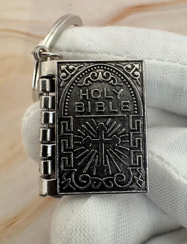 Silver bible verse keyring - silver,