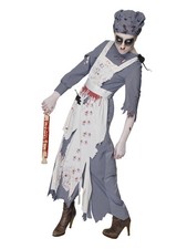 Ladies Womens Maid Mrs Ratgore Costume Zombie Halloween Fancy Dress Party Outfit
