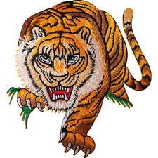 Iron On Embroidered Tiger Patch /Sew On T Shirt Motorbike Bag Biker Jacket Badge