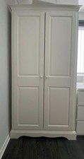 White Double Door Wardrobe with Hanging Rail Modern Bedroom Furniture