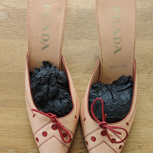 Prada pink red leather pointed - pink/red,