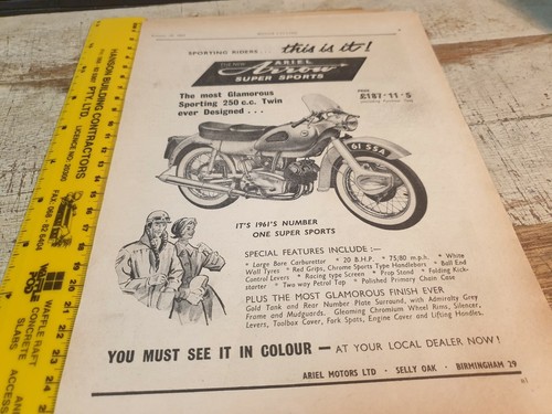 1961 ariel arrow - ariel, motorcycle