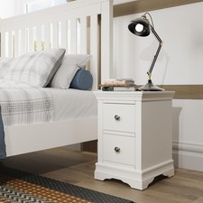 Bedside Table White 2 Storage Drawer Bedroom Furniture Solid Pine MDF BSeconds