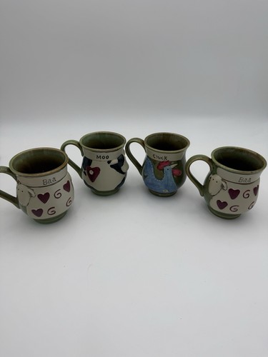Earthenware green mugs farm - green,