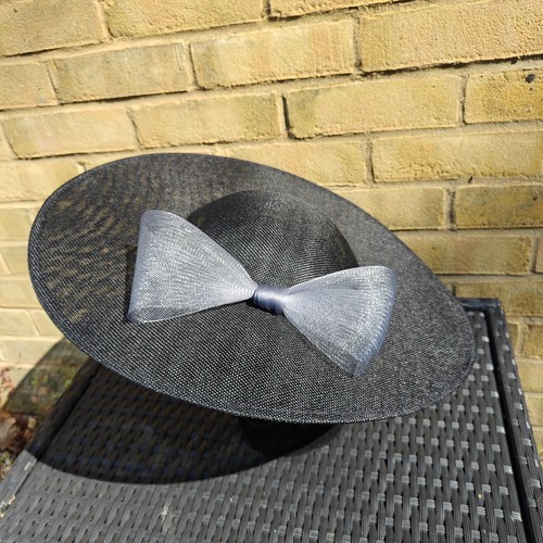 Black grey bow - grey, wide