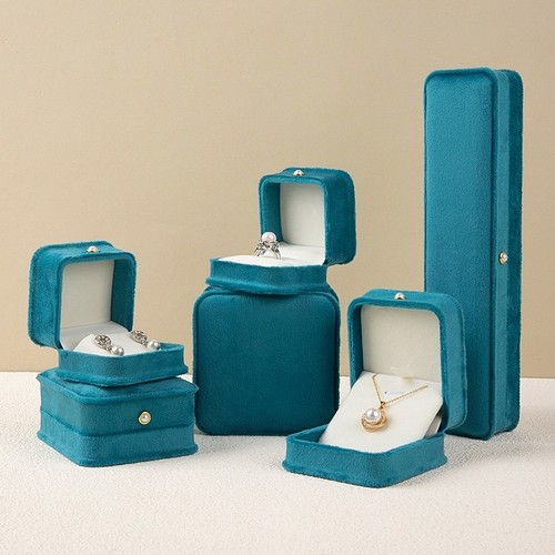 Luxury teal velvet jewellery - teal,