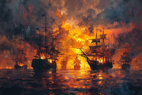 Pirate gun ship battle - pirate,