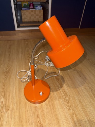 Vintage orange gooseneck desk - orange,
