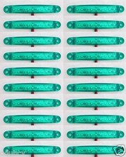 20 pcs 24V Green Outline Side