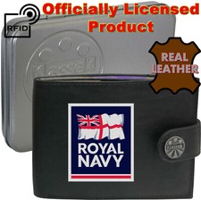 Royal Navy Wallet Personalised RN Logo Soft Leather Official Men's Gift RFID