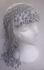 Silver Metallic Beaded Hat
