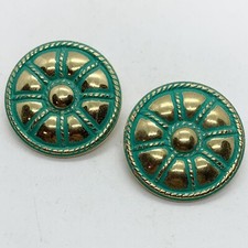 VTG 80S TURQUOISE ENAMEL GOLD