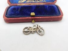 Sterling Silver Motorbike Charm Pendant Vintage c1970
