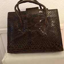 vintage snakeskin tote hand