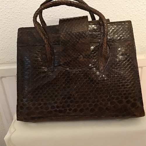 Vintage snakeskin tote hand - vintage,
