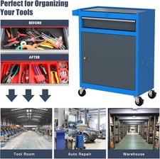 Stainless Steel Rolling Tool Cabinet, Drawer & Cabinet Trolley, Toolbox Workshop
