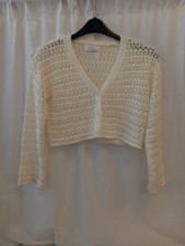 ? Zara Cream Long Sleeve Crop Cardigan Size 11-12 Years Preloved