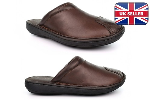 Mens leather slippers outdoor - leather,