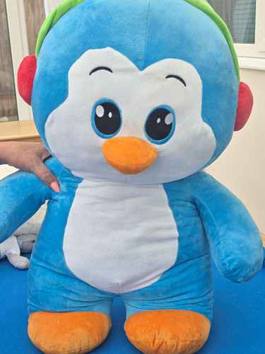Large blue penguin plush soft - large,