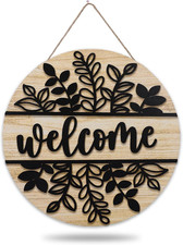 3D Black Leaf Welcome Door