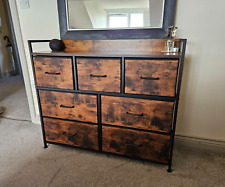 Industrial Large Bedroom Chest Drawers Vintage Dresser Rustic Brown Cabinet Unit