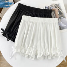 Women Elastic Ruffle Shorts Pettipants Silk Security Short Pant Pumpkin Bloomers