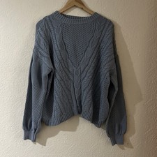 Ladies Celtic Clothing Company Blue Patterned Jumper Size M