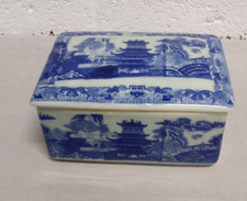 Blue Ringtons Chinese Style Tea Caddy 