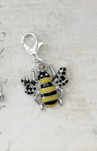 Bee clip charm bracelet - charm,