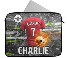 Personalised Laptop Case Any Name Sleeve Football Design Great Tablet Bag Gift 6