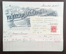 1903 Elias Wild Stalybridge Ashton-under-Lyne Builders Merchant Invoice
